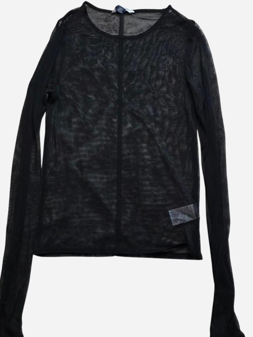 American Eagle Outfitters Black Sheer Mesh Long Sleeve Top